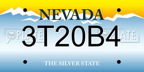 3T20B4 Nevada License Plate