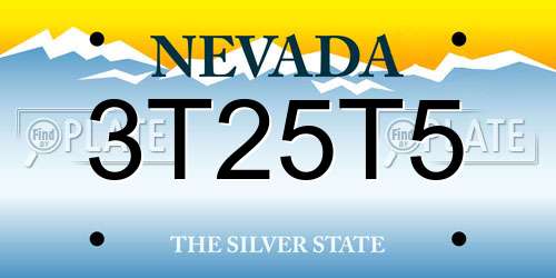 3T25T5 Nevada License Plate