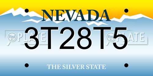 3T28T5 Nevada License Plate