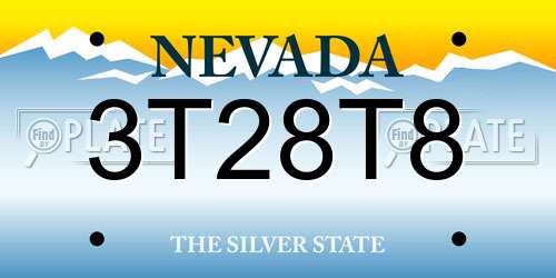 3T28T8 Nevada License Plate