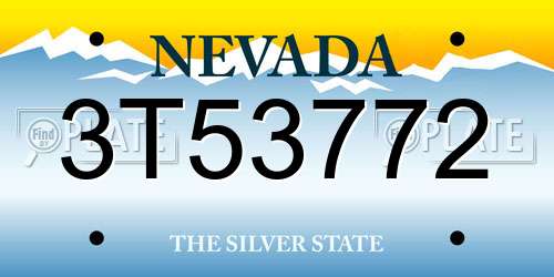 3T53772 Nevada License Plate