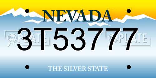 3T53777 Nevada License Plate