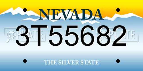 3T55682 Nevada License Plate