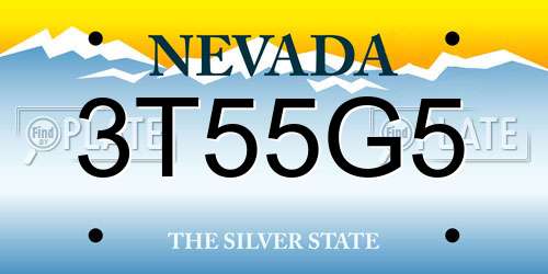 3T55G5 Nevada License Plate