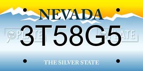 3T58G5 Nevada License Plate
