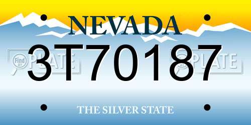 3T70187 Nevada License Plate