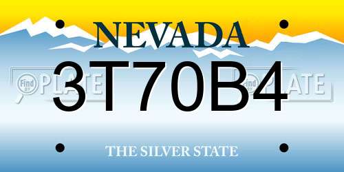 3T70B4 Nevada License Plate