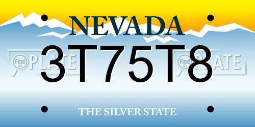 3T75T8 Nevada License Plate