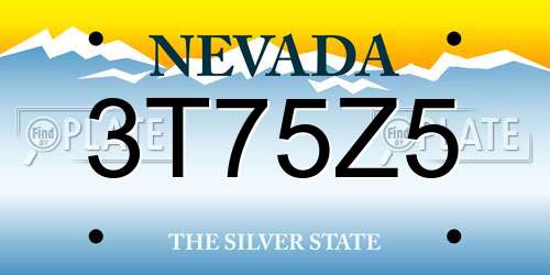 3T75Z5 Nevada License Plate