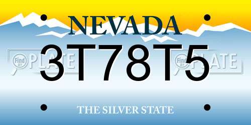 3T78T5 Nevada License Plate
