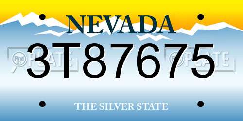 3T87675 Nevada License Plate