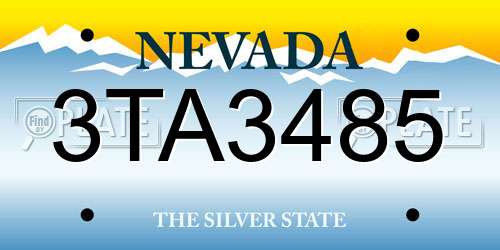 3TA3485 Nevada License Plate