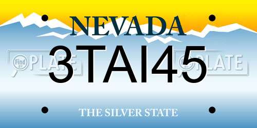 3TAI45 Nevada License Plate