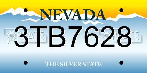 3TB7628 Nevada License Plate