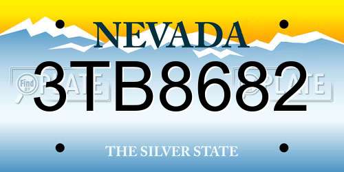 3TB8682 Nevada License Plate
