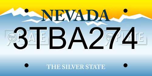 3TBA274 Nevada License Plate