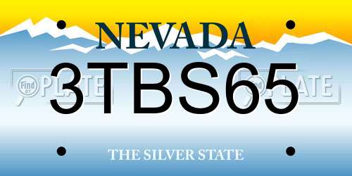 3TBS65 Nevada License Plate
