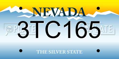 3TC165 Nevada License Plate