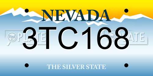 3TC168 Nevada License Plate