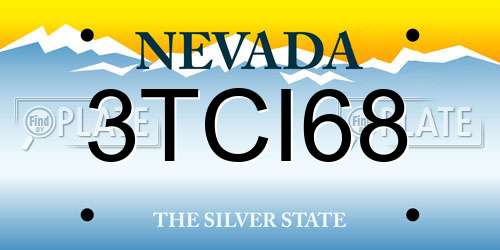 3TCI68 Nevada License Plate