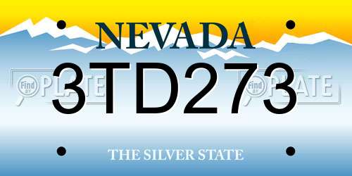 3TD273 Nevada License Plate