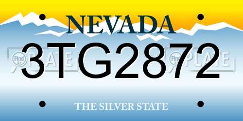 3TG2872 Nevada License Plate