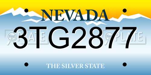 3TG2877 Nevada License Plate