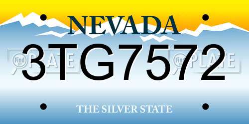 3TG7572 Nevada License Plate