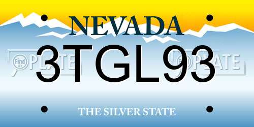 3TGL93 Nevada License Plate