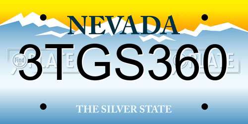 3TGS360 Nevada License Plate