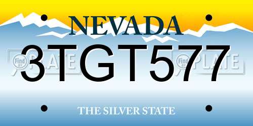 3TGT577 Nevada License Plate