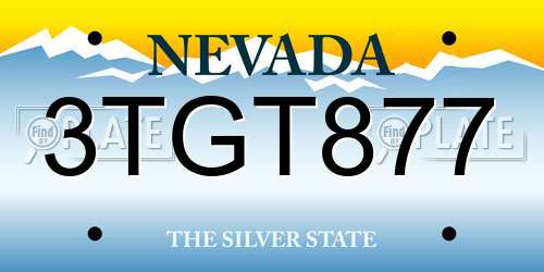 3TGT877 Nevada License Plate