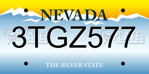 3TGZ577 Nevada License Plate
