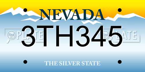 3TH345 Nevada License Plate