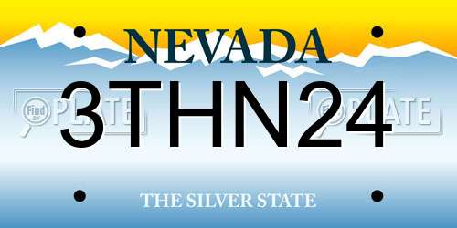 3THN24 Nevada License Plate