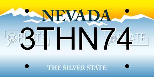 3THN74 Nevada License Plate