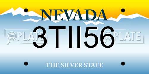 3TII56 Nevada License Plate