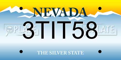 3TIT58 Nevada License Plate