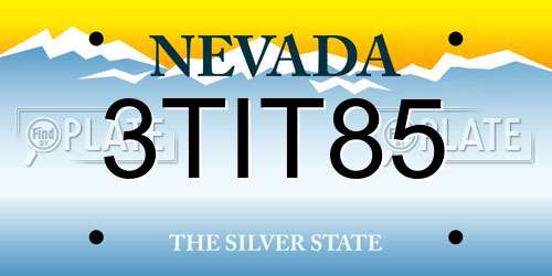 3TIT85 Nevada License Plate