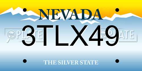 3TLX49 Nevada License Plate