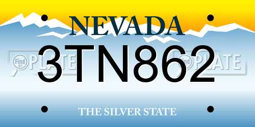 3TN862 Nevada License Plate