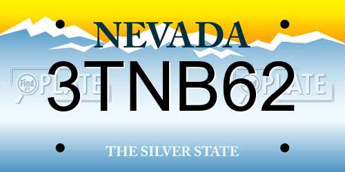 3TNB62 Nevada License Plate
