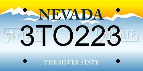 3TO223 Nevada License Plate