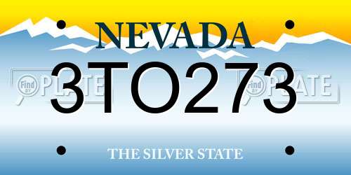 3TO273 Nevada License Plate