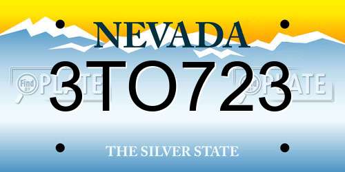 3TO723 Nevada License Plate