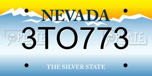3TO773 Nevada License Plate