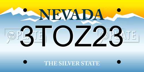 3TOZ23 Nevada License Plate