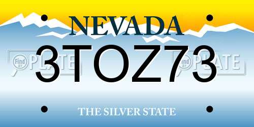 3TOZ73 Nevada License Plate