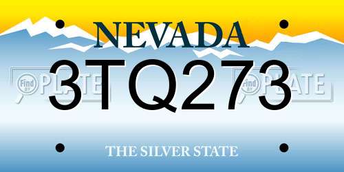 3TQ273 Nevada License Plate