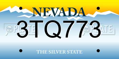 3TQ773 Nevada License Plate